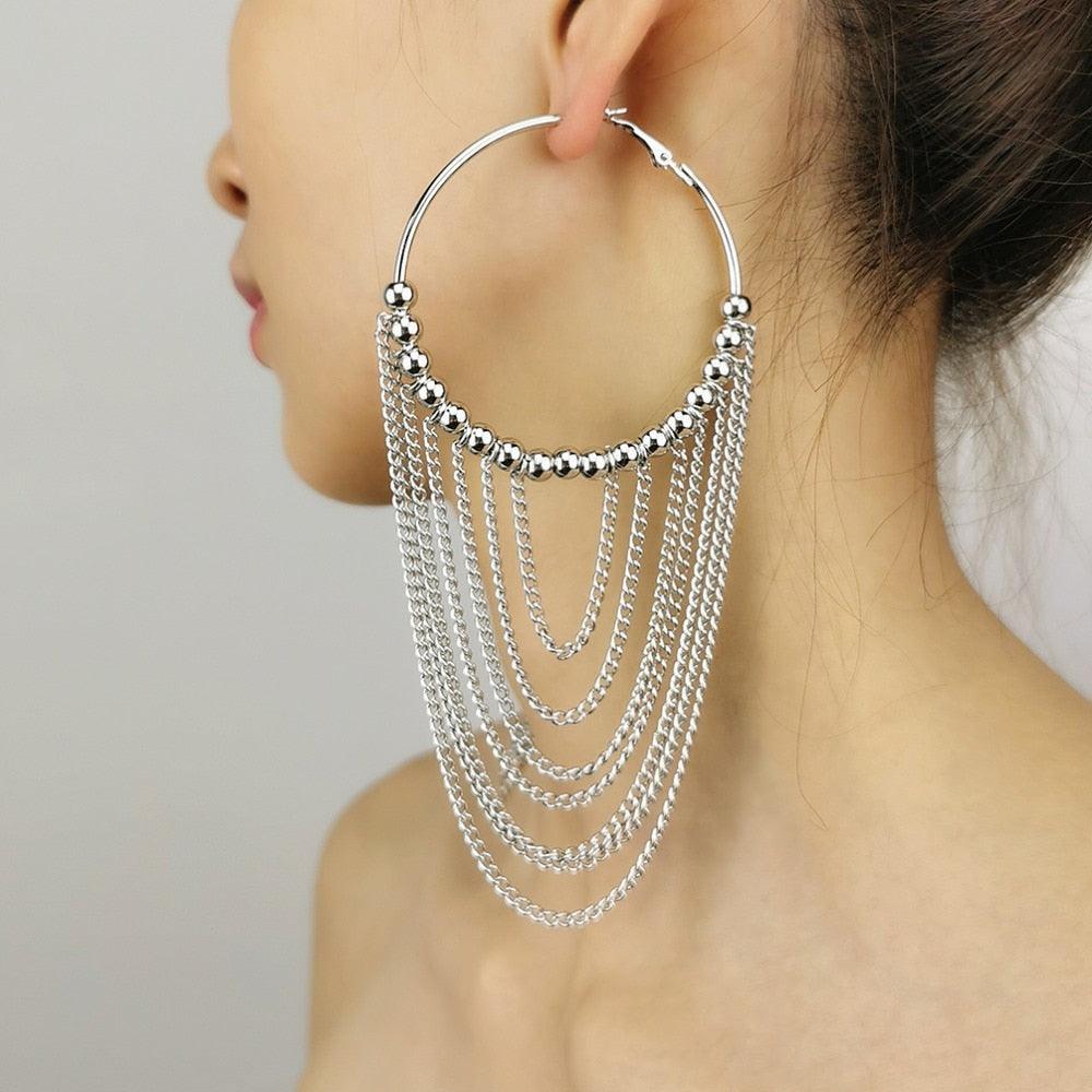 14K Solid Gold Star Long & Drop Dangle Chain Earring, Single or Pair | eBay